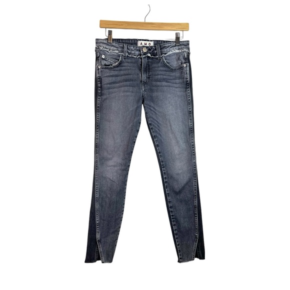 AMO Twist Two Tone Black Gray Dark & Stormy Ankle Jeans Size 28 - Picture 3 of 12